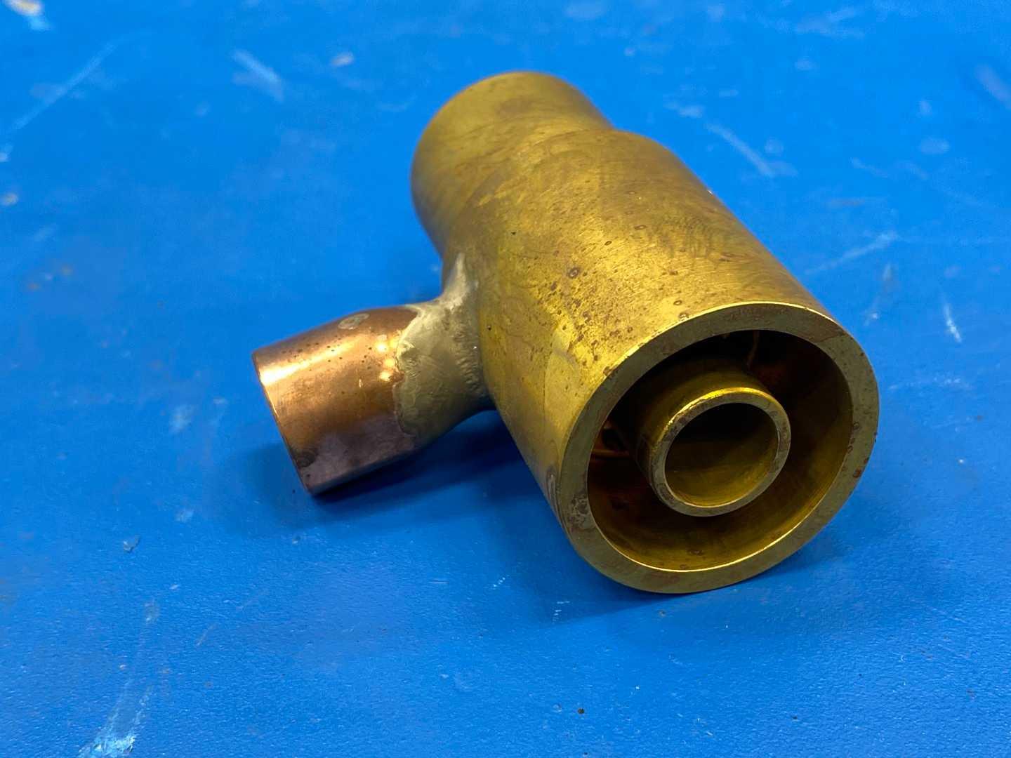 Sporlan ASC-9-5 Auxiliary Side Connector 1-1/8" ODM x 1-1/8" ODF x 5/8" ODF Solder for Distributor Type 1115, 1116