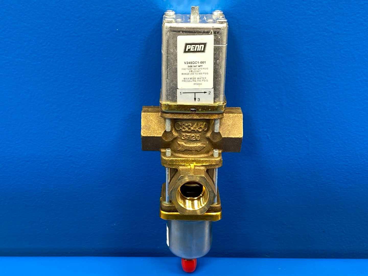 Johnson Controls V248GC1-001C 3/4" NTP 3-Way Water Regulating Valve 200-400PSIG, 1/4"SAE Male