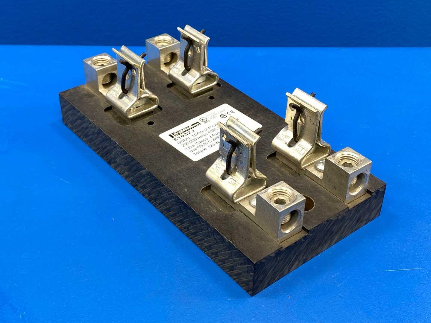 100 Amp Class J Fuse Block 600V 2-Pole Mersen 61037J Disconnect Holder