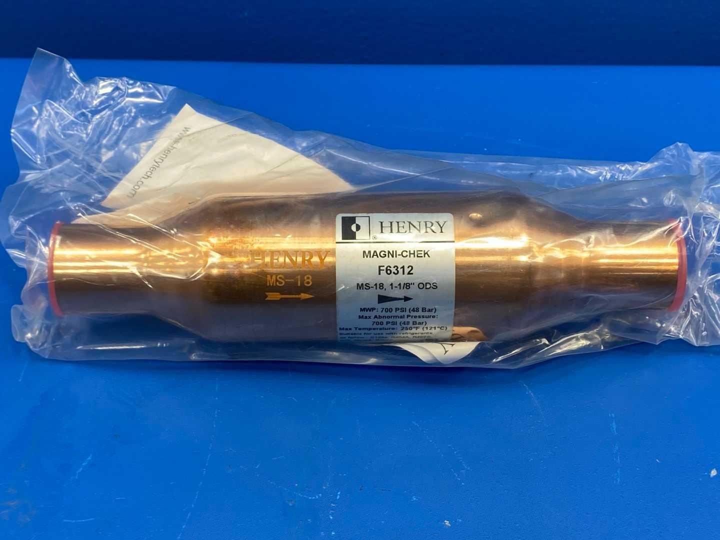 Henry F6312 Magni-Chek Valve MS-18, 1-1/8" ODS 700 PSI