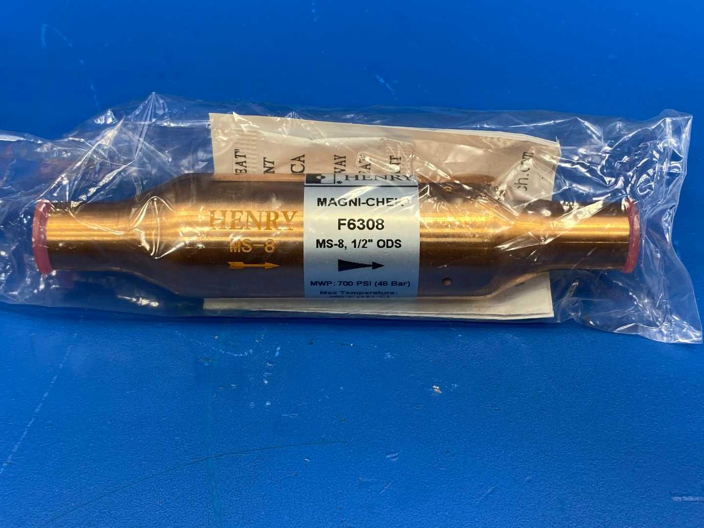 Refrigeration Check Valve 1/2" ODS Magnetic, Henry F6308 MS-8, 800 PSI R410A