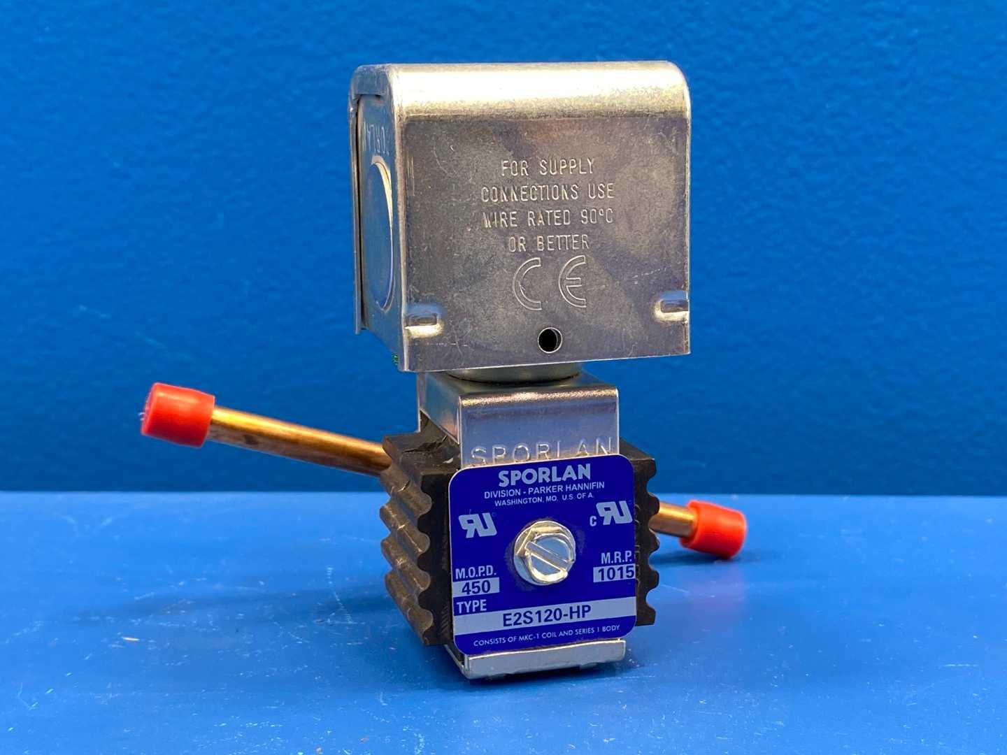 Sporlan Liquid Line Solenoid Valve 1/4" ODF E2S120-HP 24V w/ MKC-1 Coil