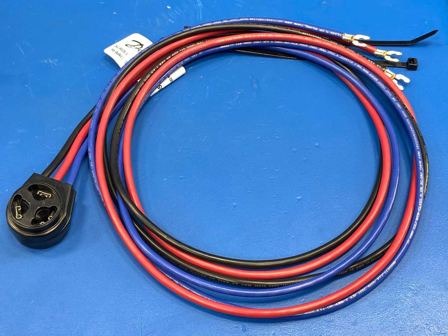Danfoss 120Z5057 Scroll Compressor Wire Harness, 10 AWG, 5 ft, 380-575V