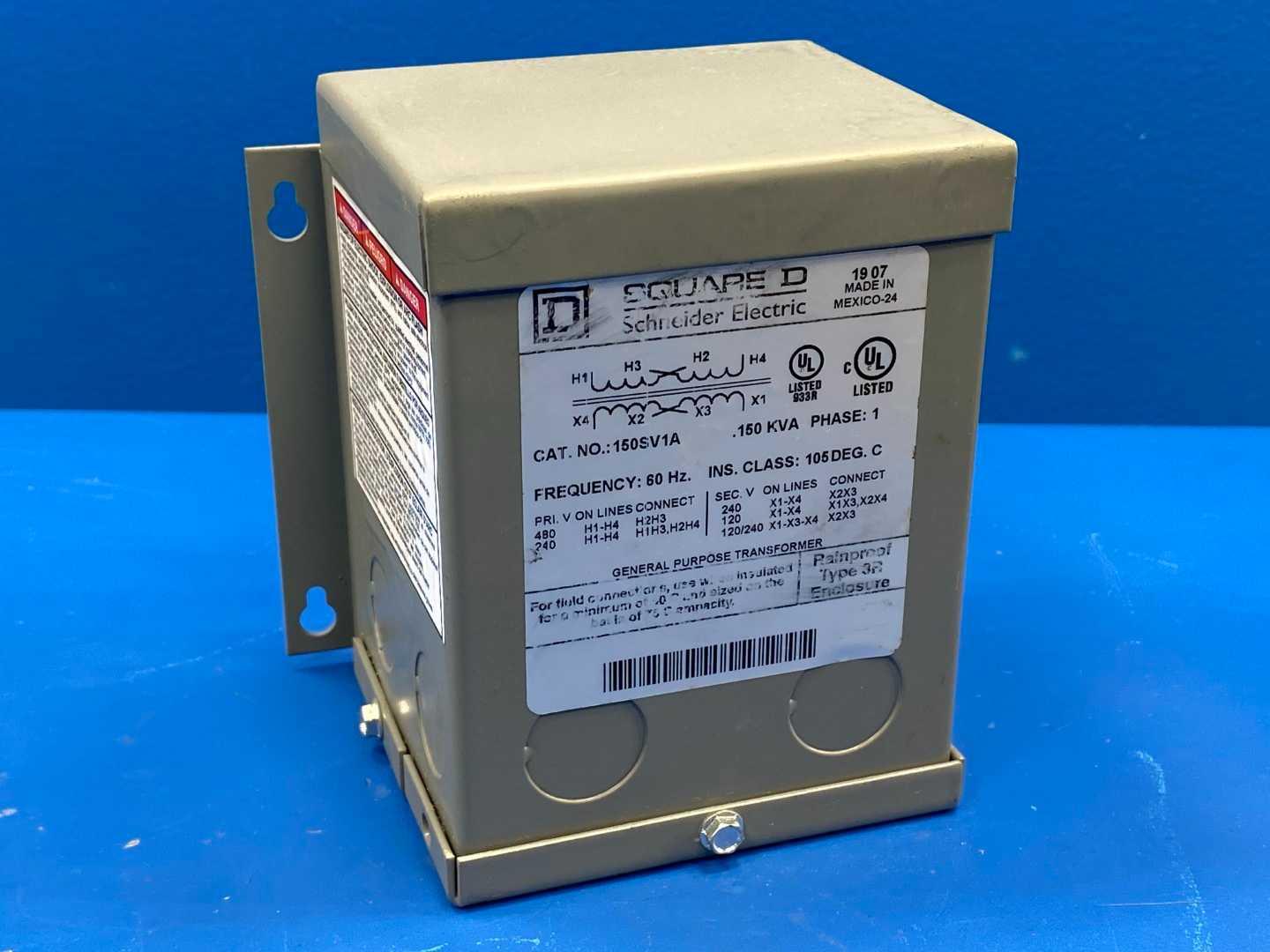 240/480V 150 VA Single-Phase General Purpose Transformer Square D 150SV1A (verify secondary)
