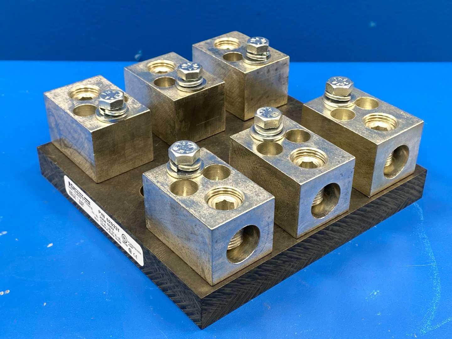 200 Amp Class T Fuse Block 600V 3-Pole Mersen 62033T Box Lug Heavy Duty