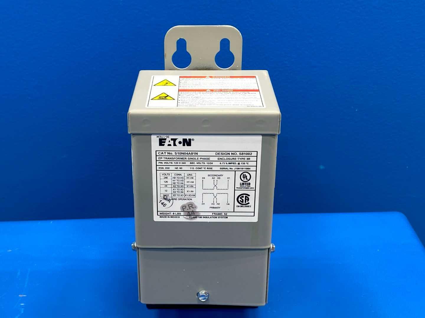 120-240V 50 VA Single-Phase Encapsulated Transformer 60Hz Eaton S10N04A81N