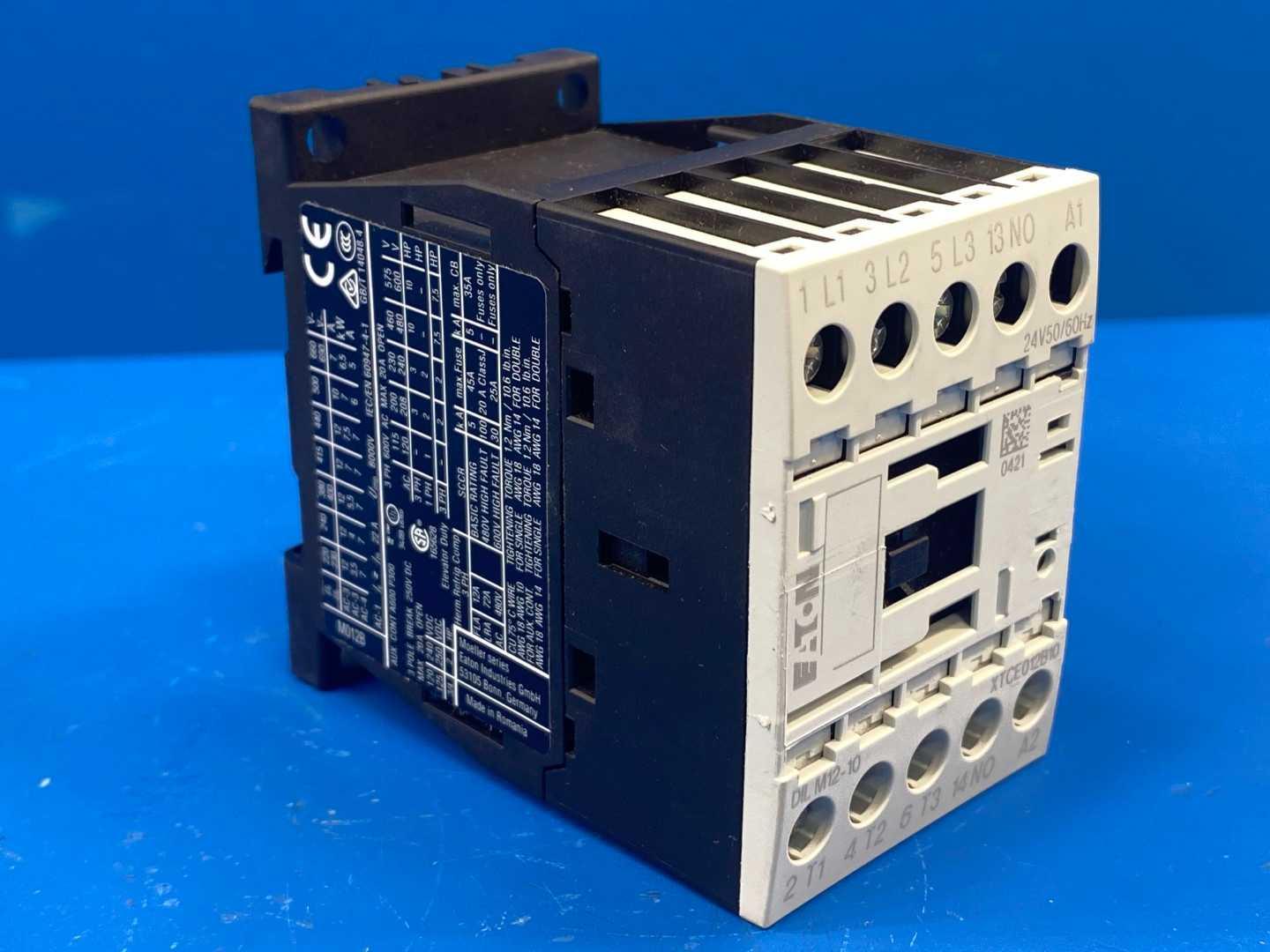 Eaton XTCE012B10T Type DILM12-10 Contactor, 24, 50/60Hz