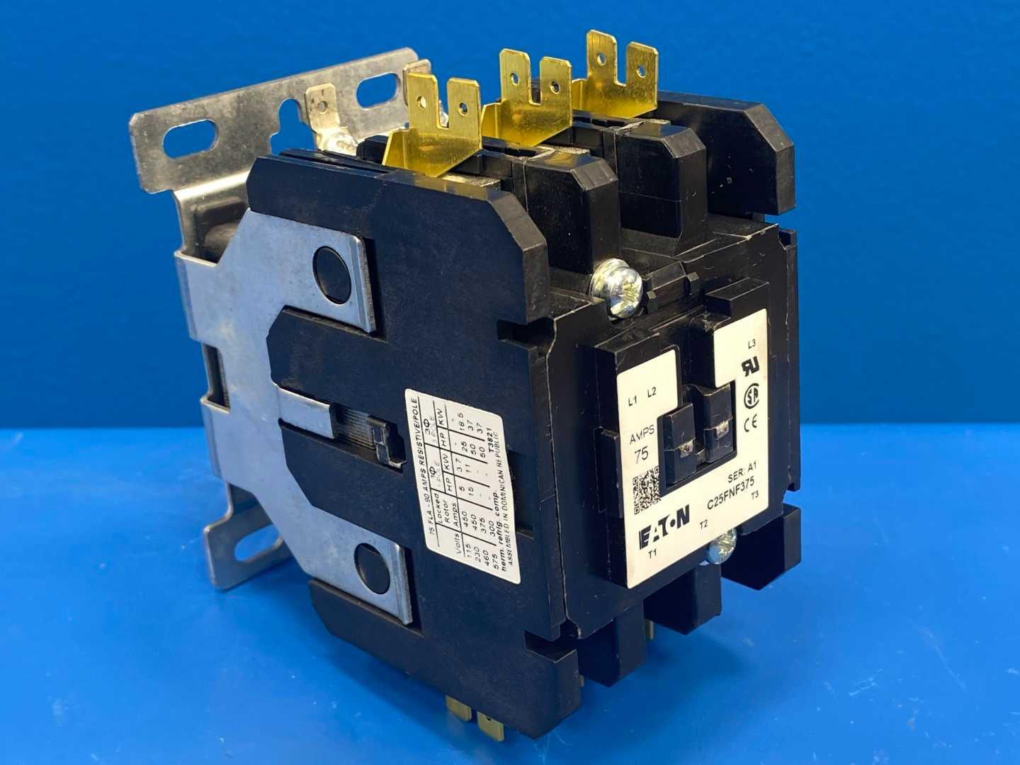 Eaton C25FNF375T 75 Amp Definite Purpose Contactor 24V Coil 50/60 Hz 3-Pole