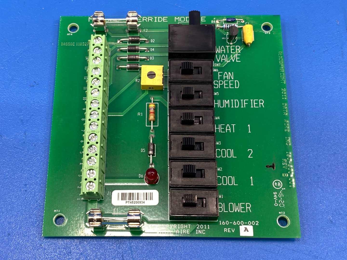 Data Aire Inc. 160-600-002 Rev. A Manual Override Module for Dap4 Control System