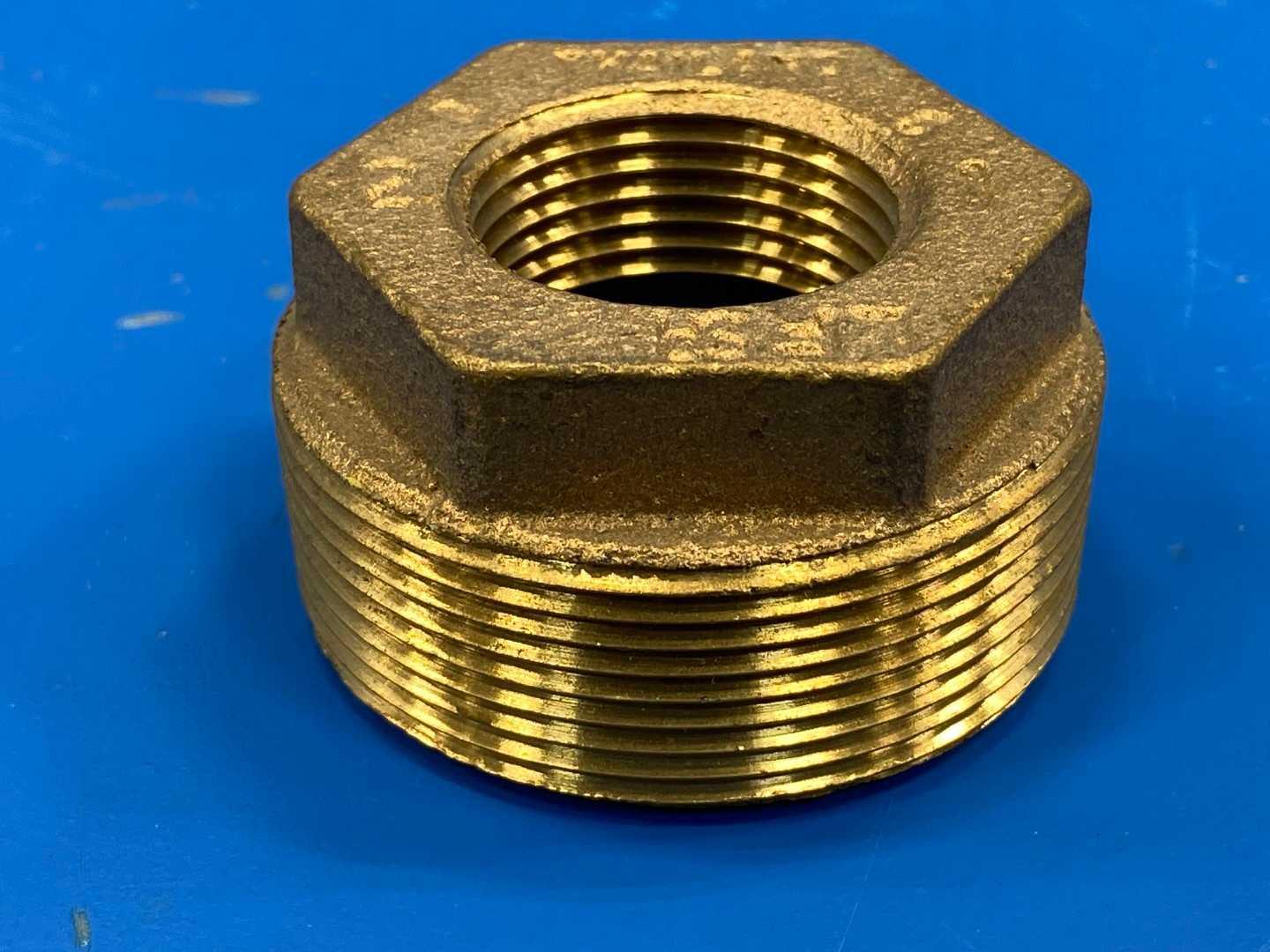 1-1/4" x 2-1/2" Brass Reducing Hex Bushing