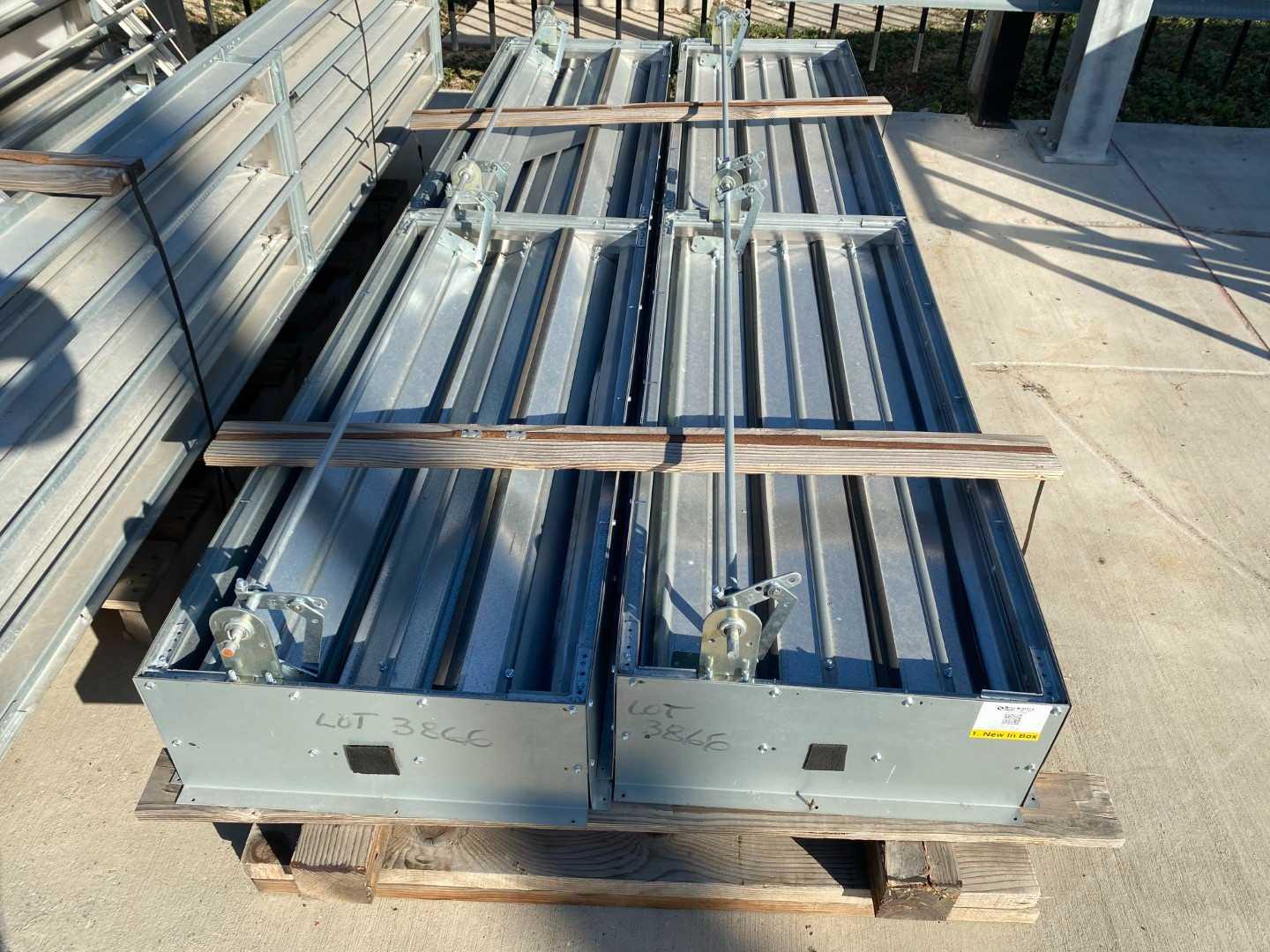 Industrial Volume Control Dampers – Manual, Galvanized Steel, 96x20 – Lot of 2