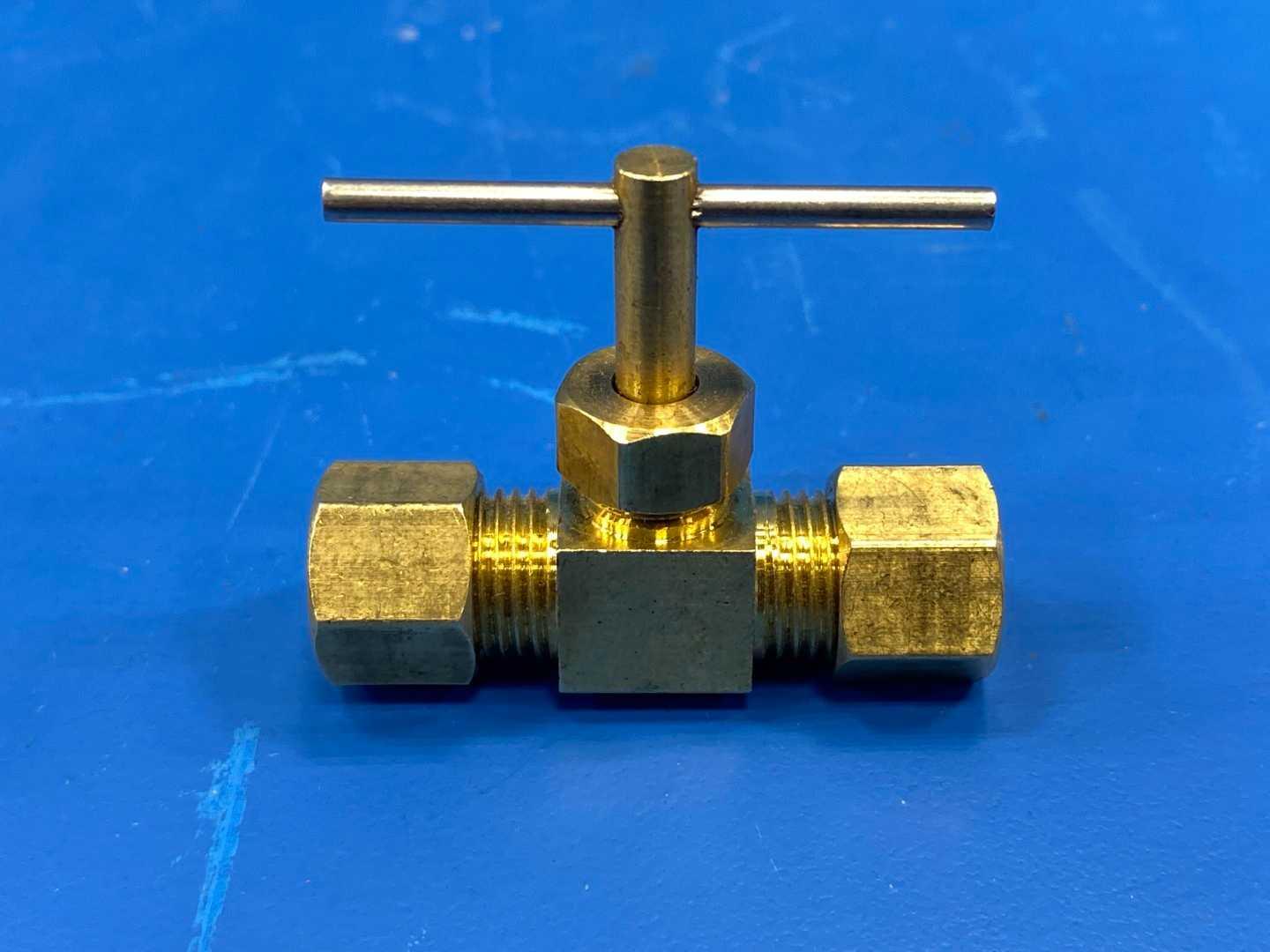 1/4" Brass Compression Needle Valve