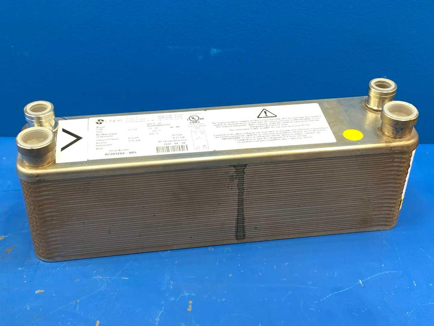 Brazed Plate Heat Exchanger 38 Plate 653 PSI Refrigerant R410A R404A R134a Onda S09 H-38 316L Stainless Steel HVAC Refrigeration Evaporator Condenser