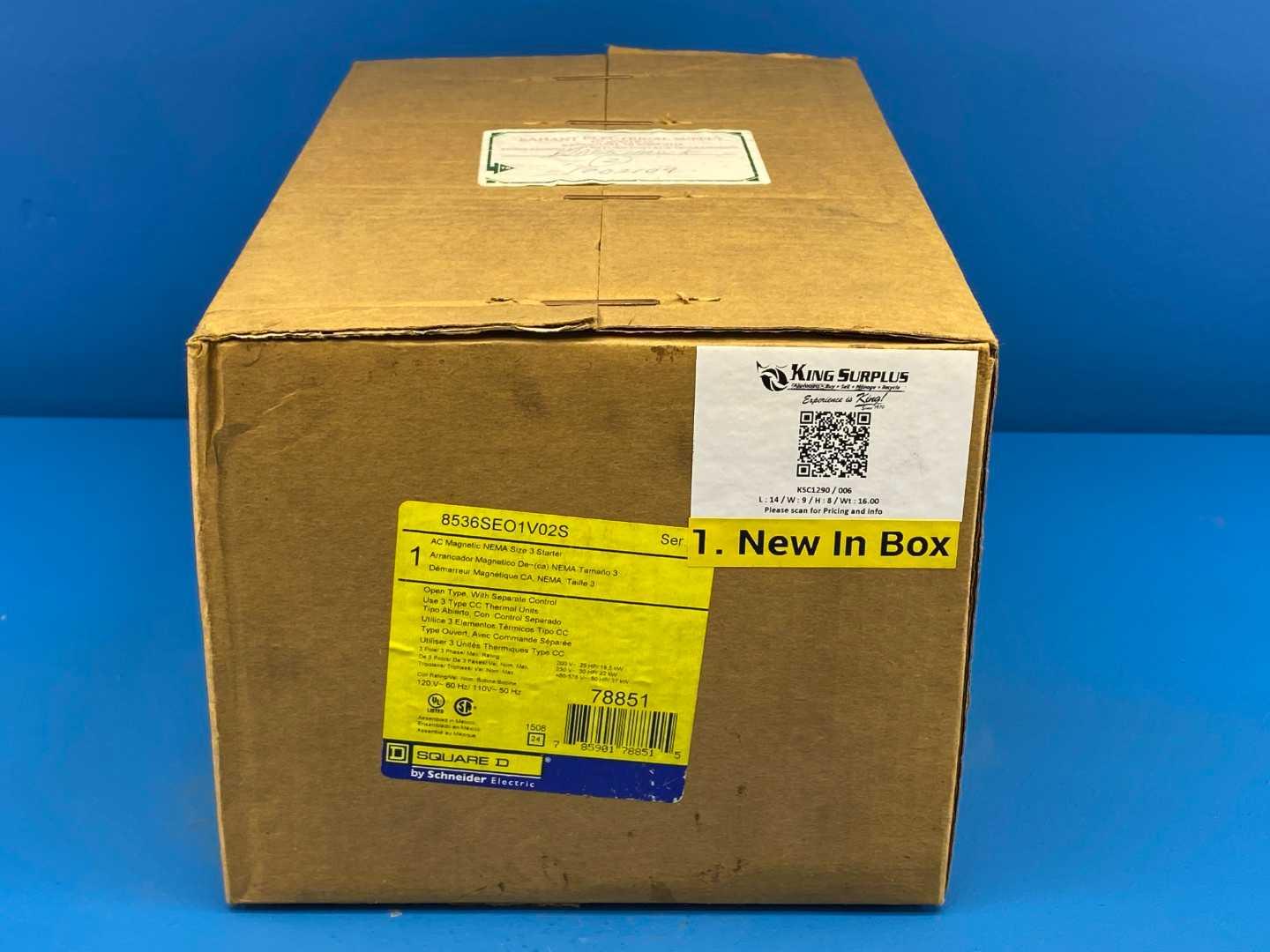 Schneider Electric 8536SEO1V02S AC Magnetic NEMA Size 3 Starter