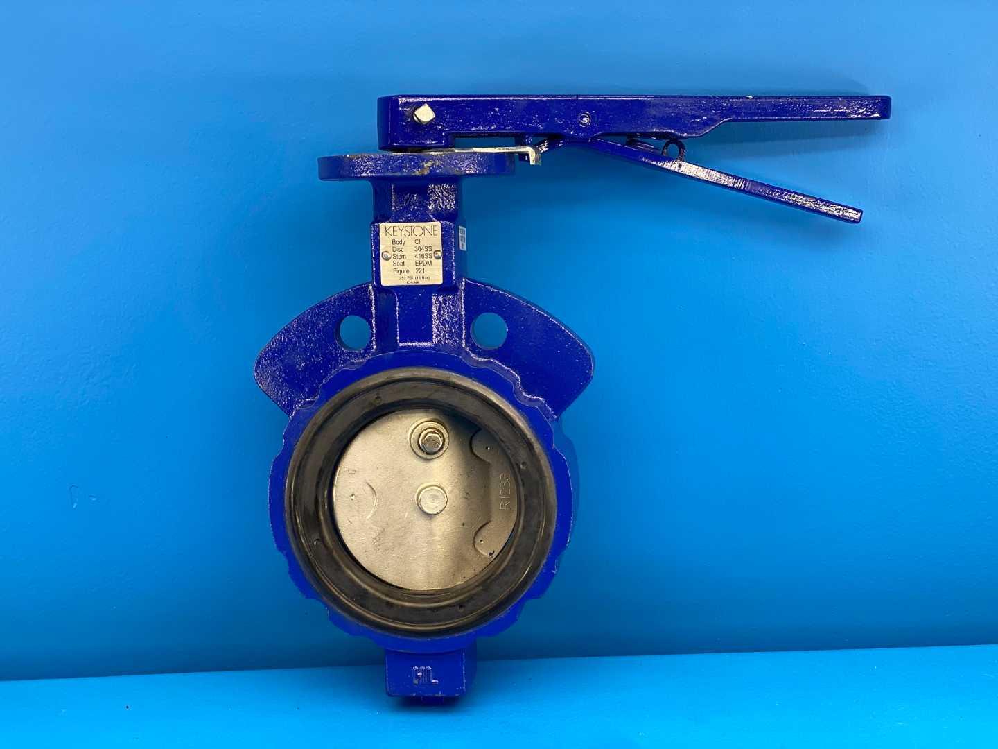 Keystone Figure 221 4" Butteryfly Valve, Body CI, Disc, 304SS, Stem416SS, Seat EDPM, 250PSI (16Bar)