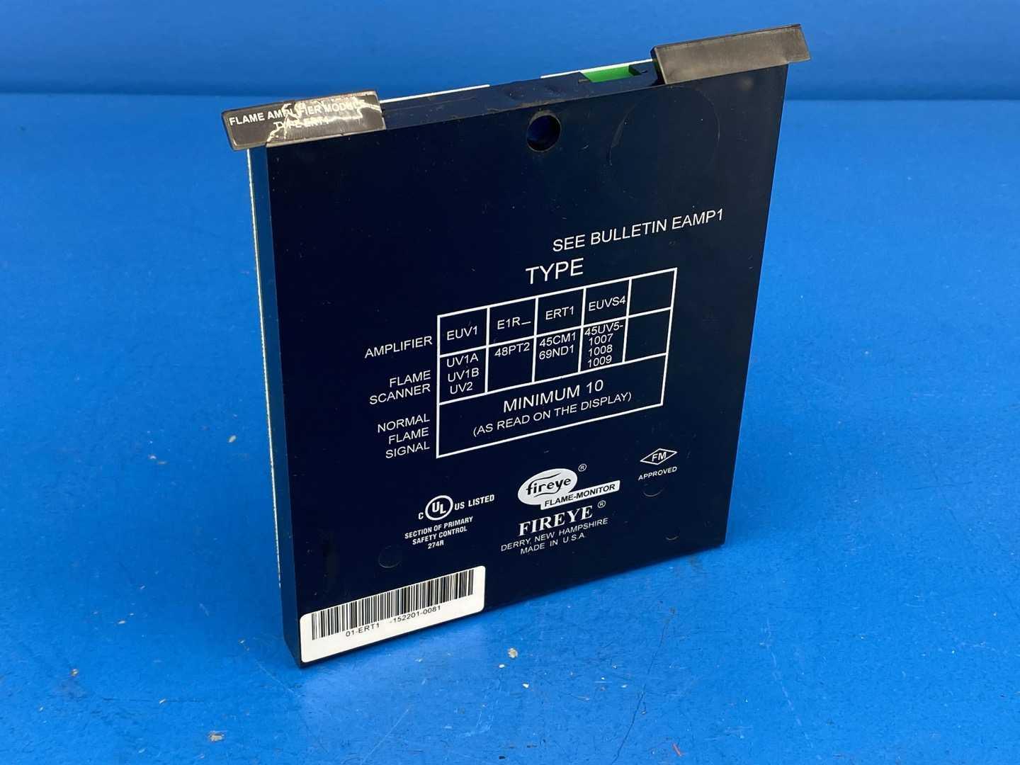 Fireye ERT1 1524-01 Flame Rectifier, Flame Monitor Amplifier Module for Flame-Monitor Burner Management Control System