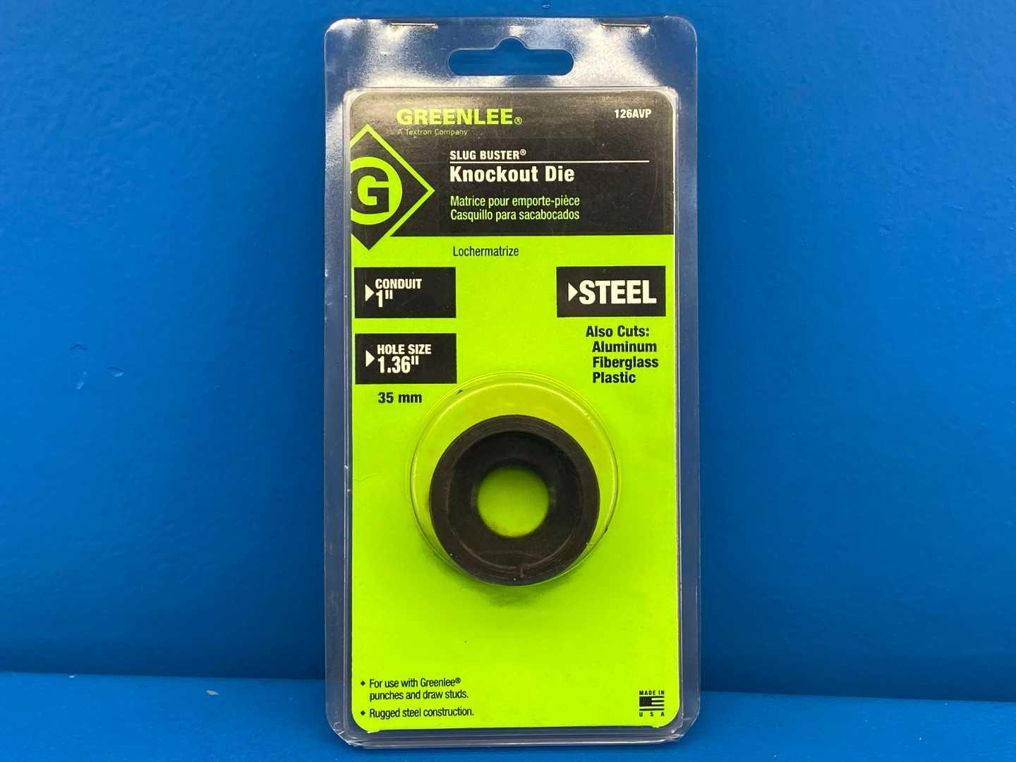 GreenLee 126AVP Slug Buster Knockout Die , 1" Steel Conduit Hole Size 1.36"
