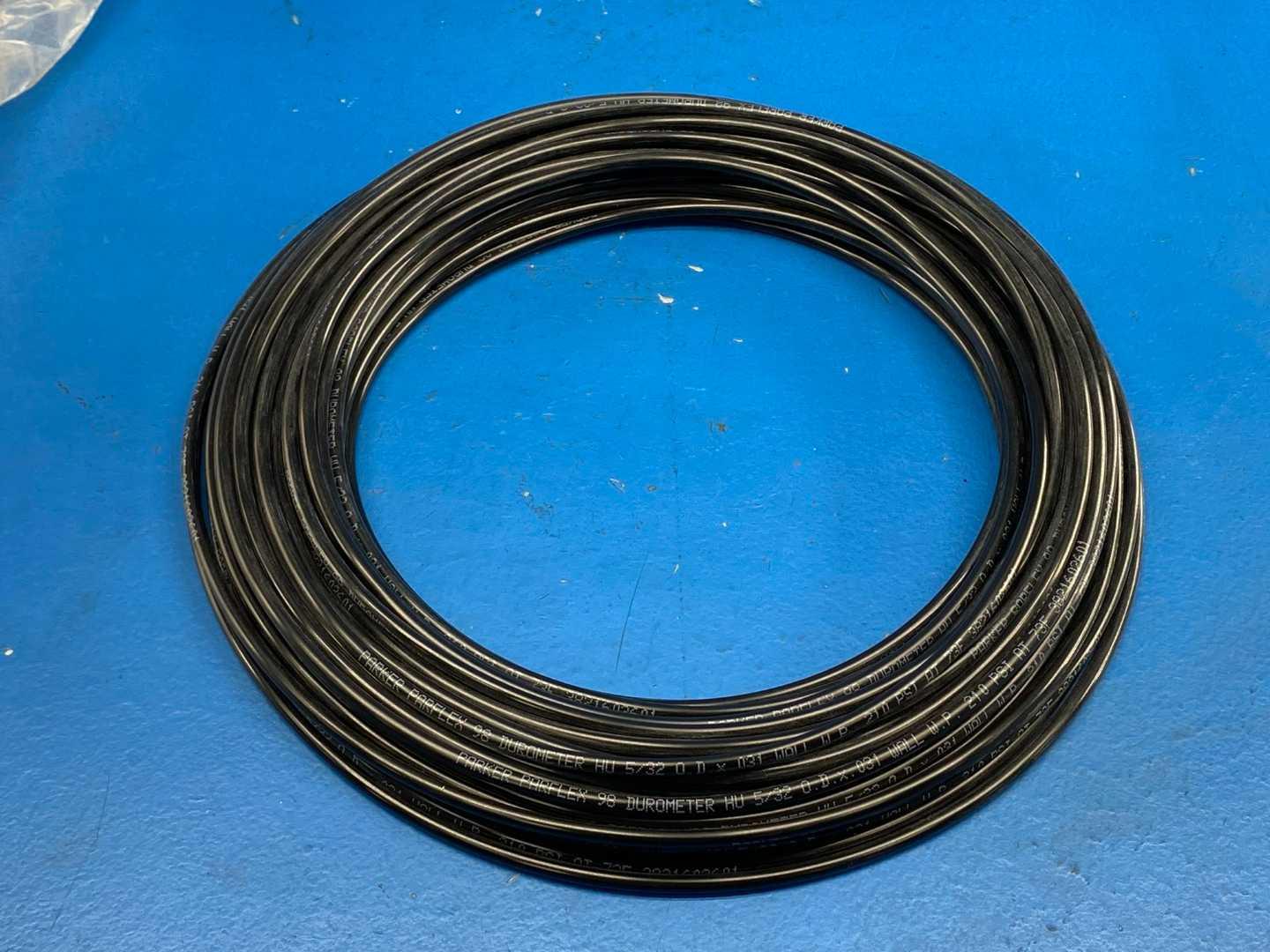 Parker Parflex 98 HU-2.5-BLK-0100 98 Durometer , Tubing , 98 Durometer, 1/8" O.D, 0.31" Wall