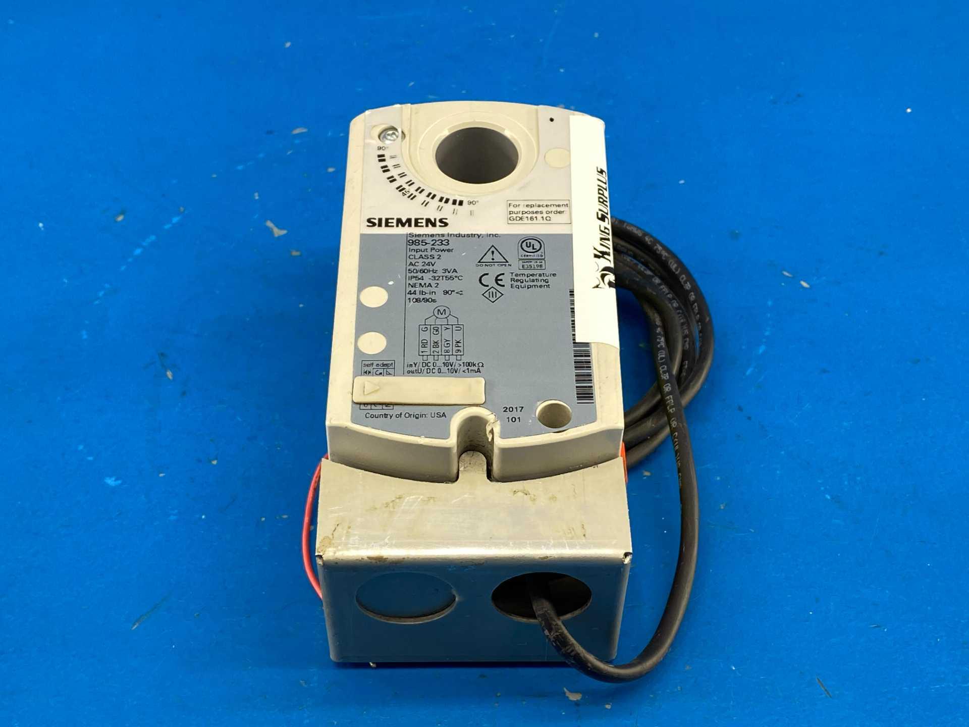 Siemens GDE161-1Q GDE161.1Q (985-233) OpenAir Electronic Damper Actuator Non-Spring Return Rotary 24VAC 50/60Hz 3VA 44lb-in