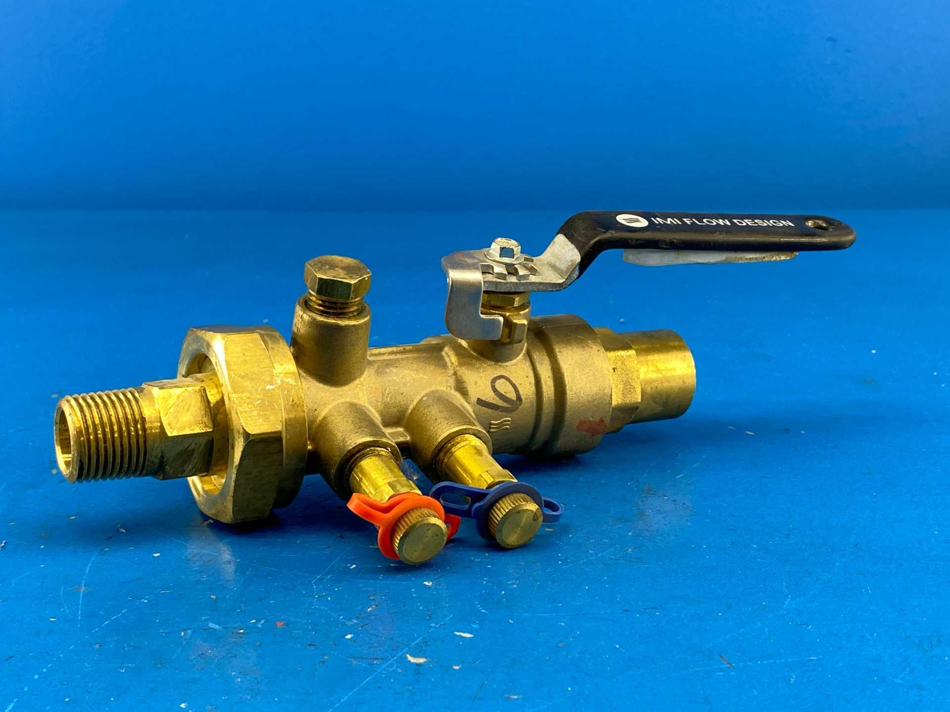 IMI Flow Design UA-B-075S-050M-V6 UA V6 Venturi Balancing Ball Valve 3/4" S x 1/2" M Brass 600 WOG PN40 5.8-21.0 GPM Type B
