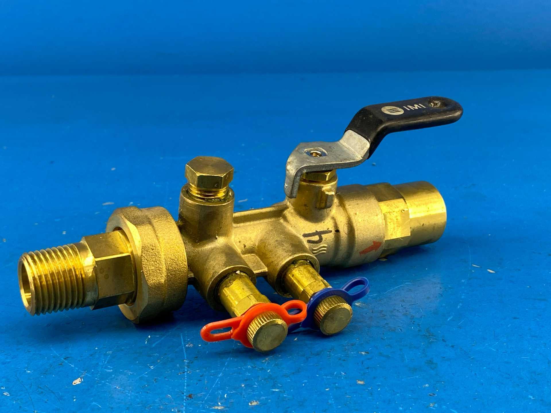 IMI Flow Design UASBS-A-075S-050M-V4 UA SBS V4 Venturi Balancing Ball Valve 3/4" S x 1/2" M Brass 600 WOG PN40 2.2-7.5 GPM Type A