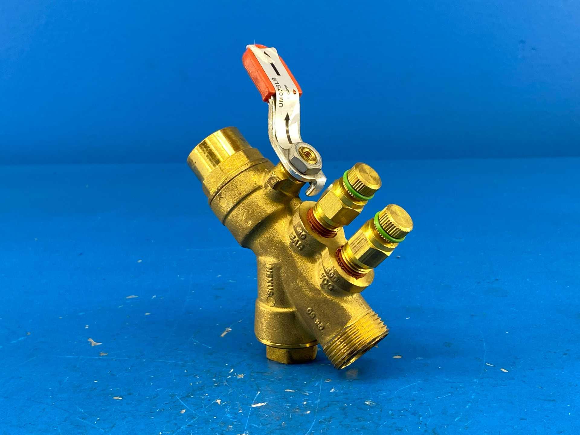 Nexus Valve, Inc. UM-075LS-050M-010-N 3/4"LS x 1/2"M 1GPM Automatic Flow Control Ball Valve UltraMatic 600WOG PN40