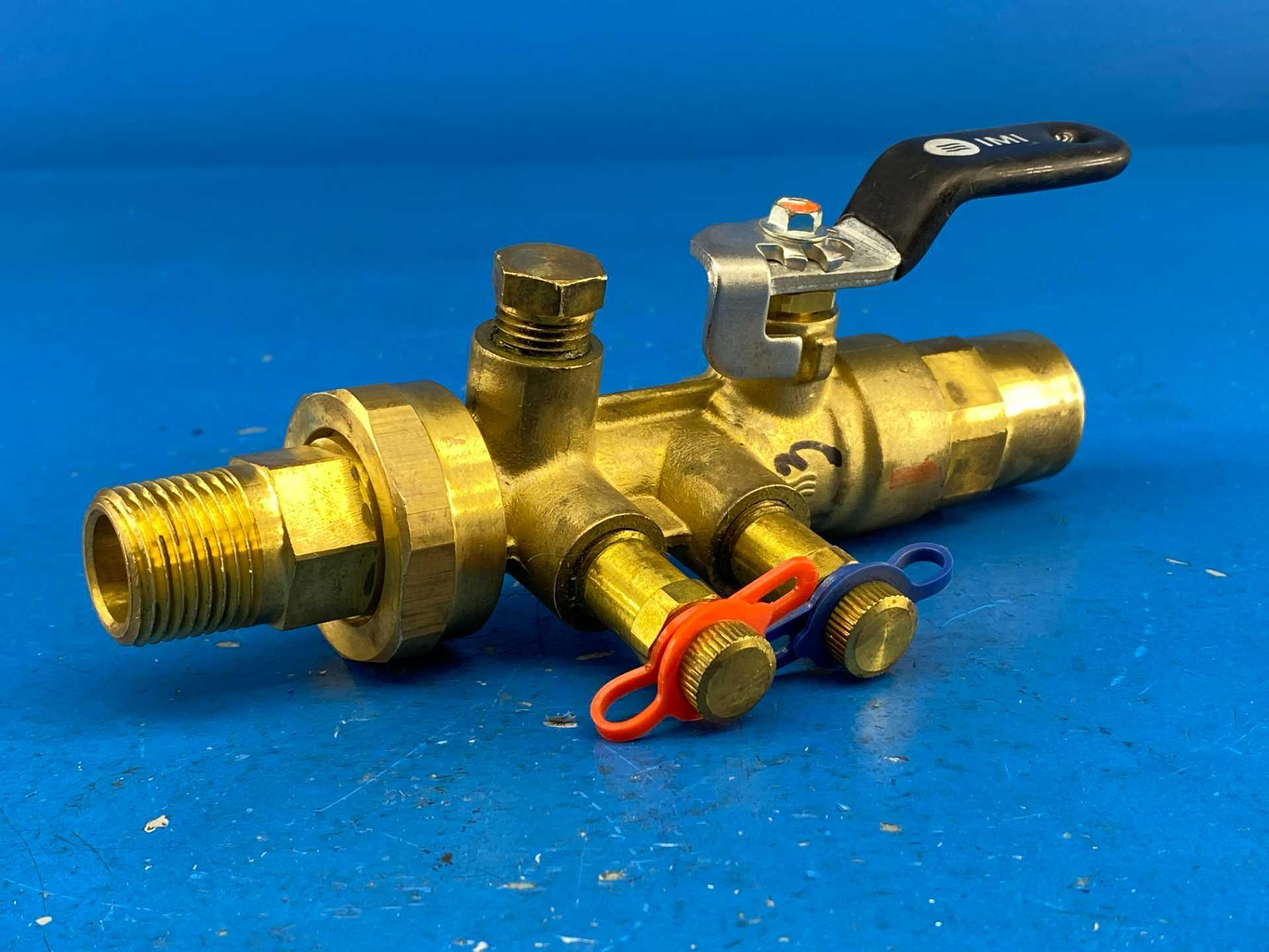 IMI Flow Design UASBS-A-075S-050M-V3 UA SBS V3 Venturi Balancing Ball Valve 3/4" S x 1/2" M Brass 600 WOG PN40 1.0-3.4 GPM Type A