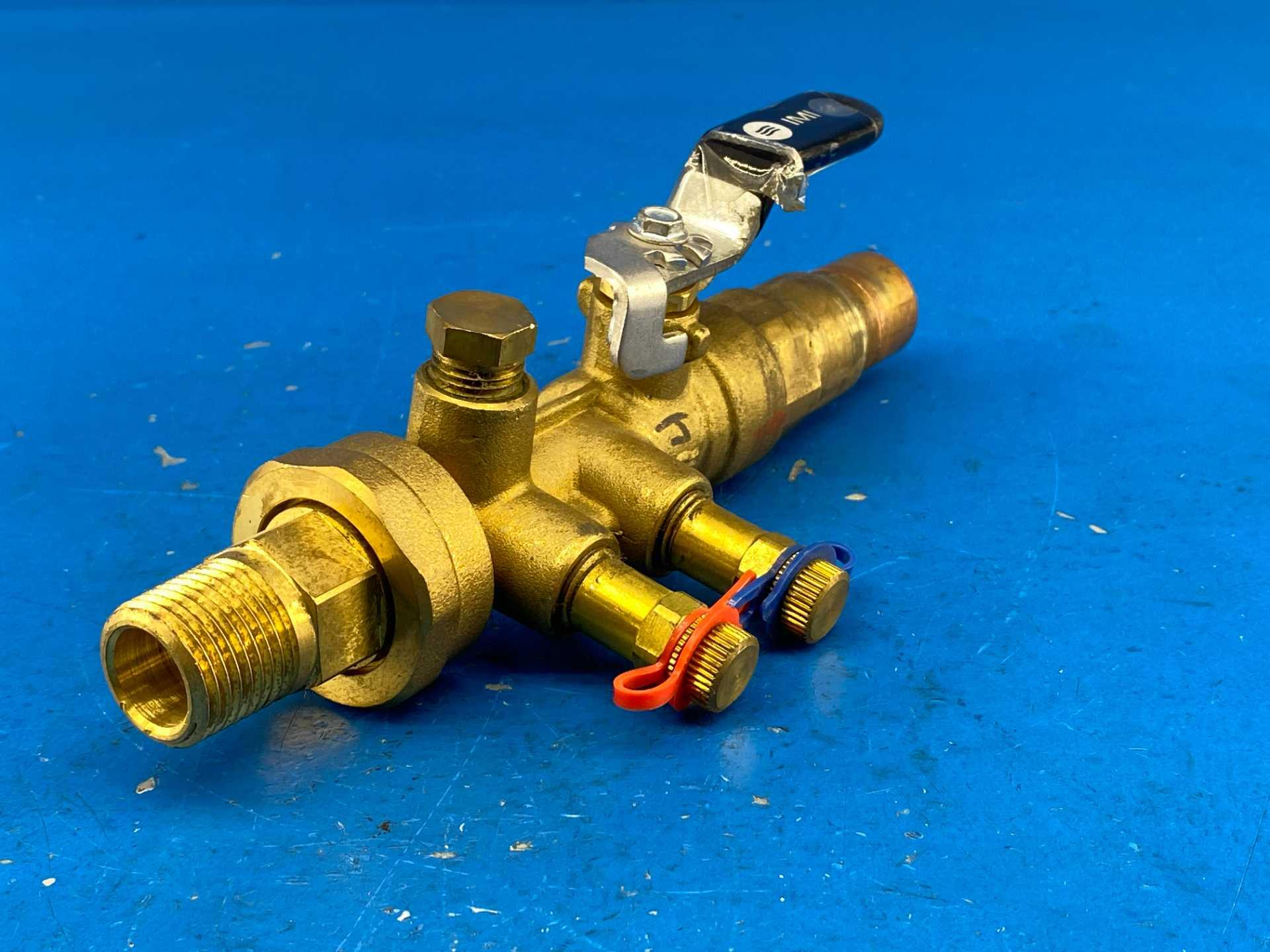 IMI Flow Design UA-A-075S-050M-V4 UA V4 Venturi Balancing Ball Valve 3/4" S x 1/2" M Brass 600 WOG PN40 2.2-7.5 GPM Type A