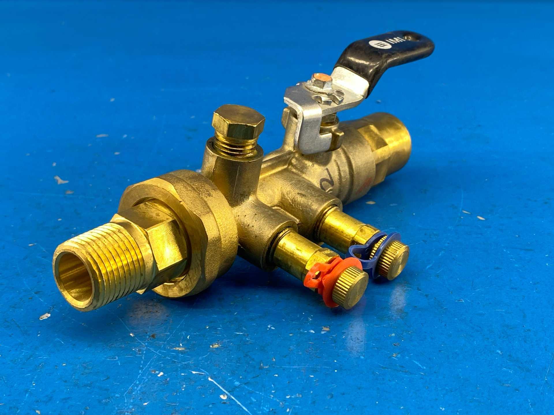 IMI Flow Design UASBS-A-075S-050M-V2 UA SBS V2 Venturi Balancing Ball Valve 3/4" S x 1/2" M Brass 600 WOG PN40 0.4-1.5 GPM Type A