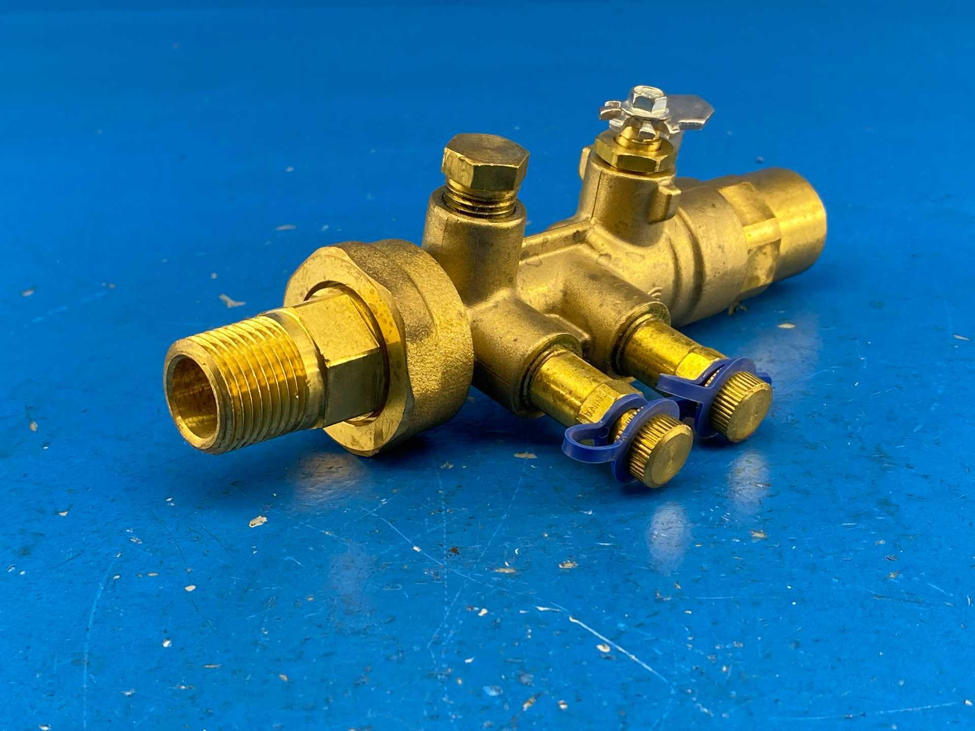 IMI Flow Design UBA100S-075M,PL1,PT2,PT3, UB Shut-Off Ball Valve 1" S x 3/4" M Brass 600 WOG PN40 600 PSIG No Handle