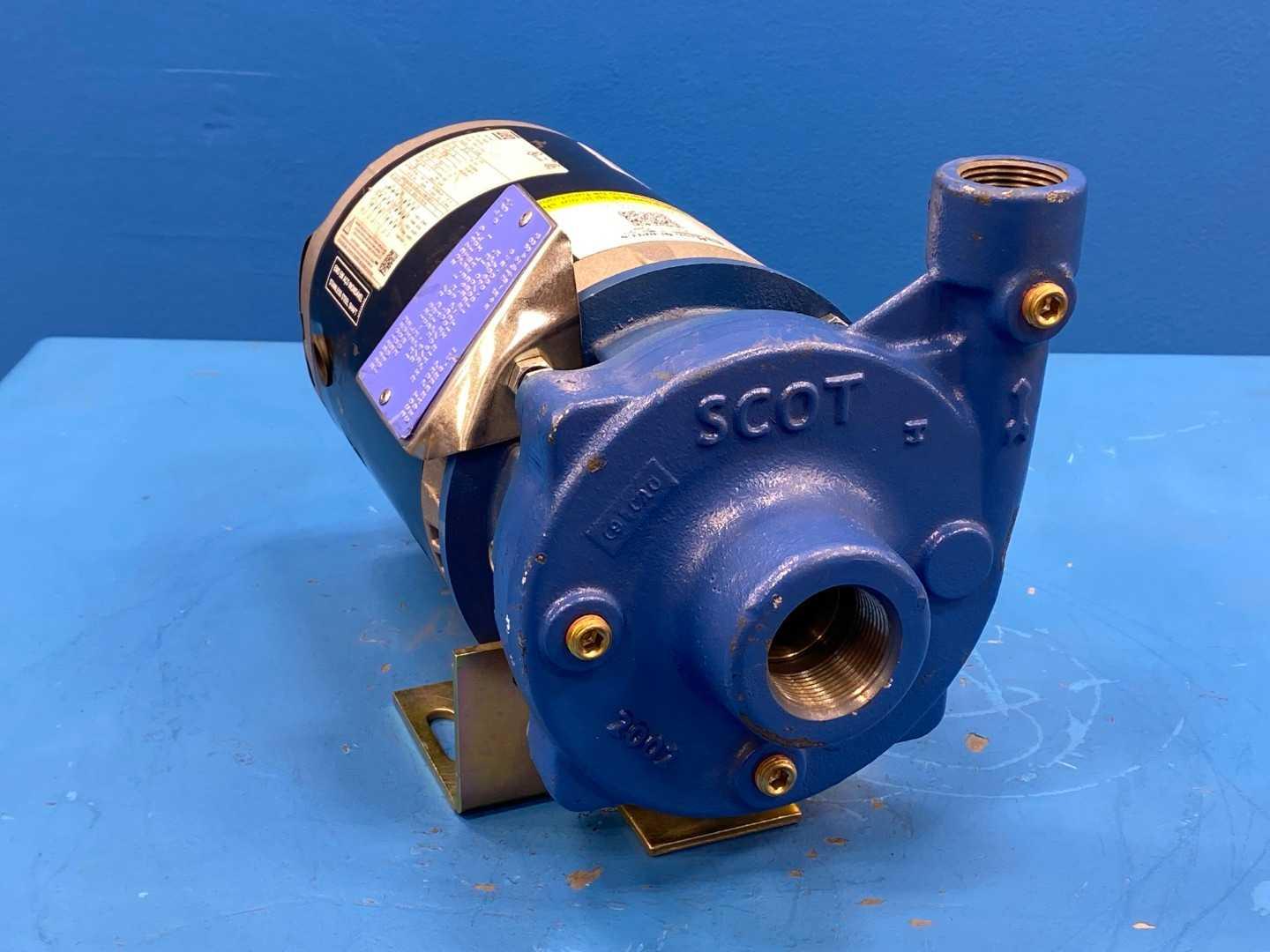 Scot Pump Model 128 123 1.25 x 1 3/4 HP 3500 RPM BN-Carb Seal with WEG 208-230/460V Motor