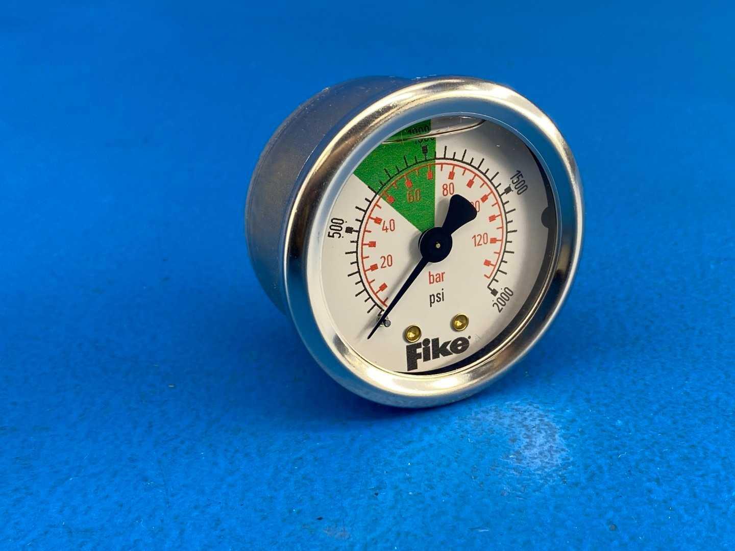 FIKE / Wika 52730777 2" Pressure Gauge 2000 PSI/2nd Scale Bar 1/8" NTP Back mount