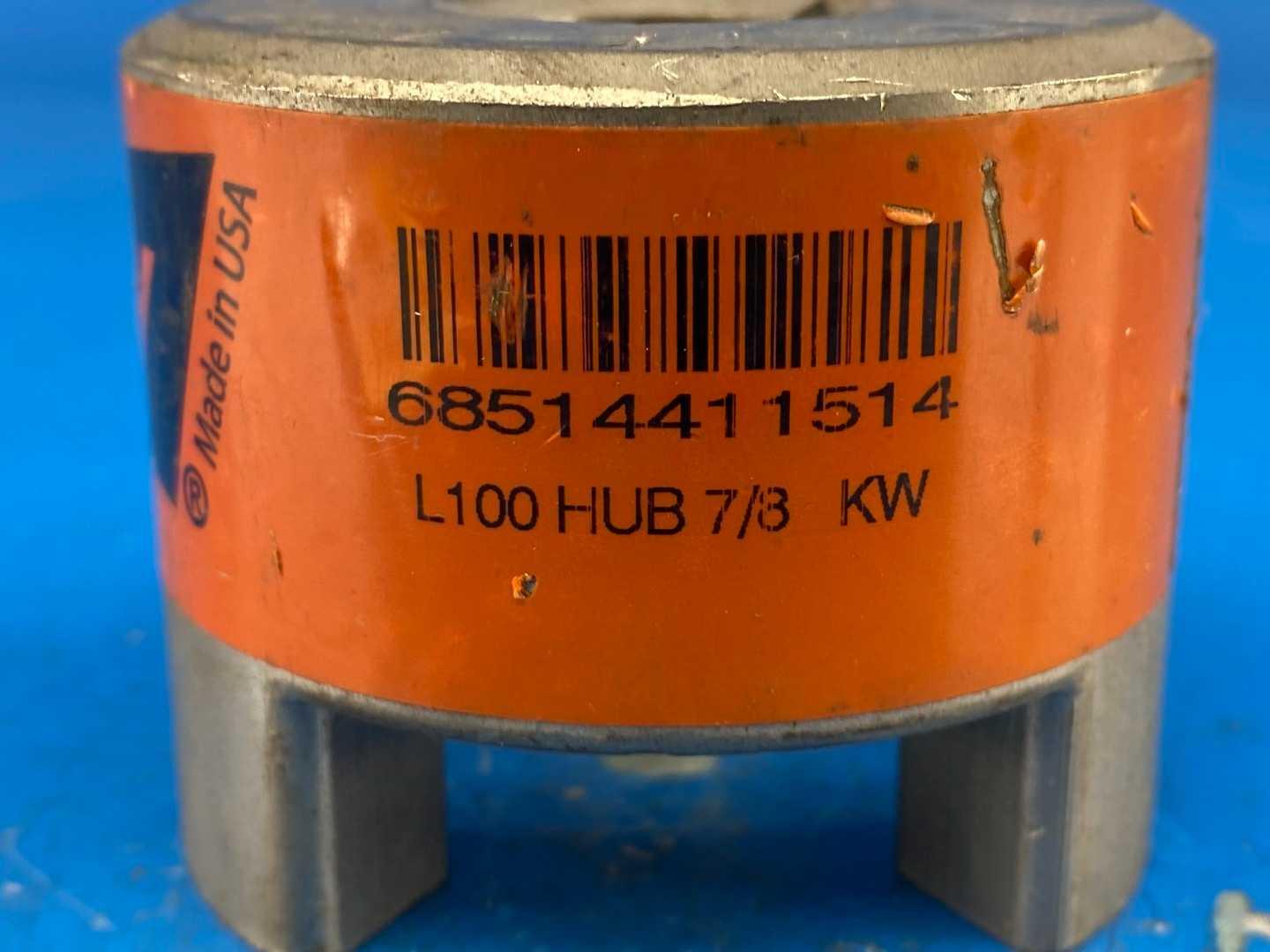 Lovejoy L-100 .875 Jaw Coupling Hub 0 in Bore Finished w/ Keyway & SS, Iron Material