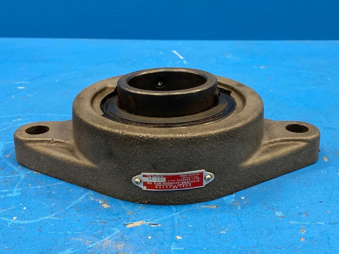 SealMaster SFT 34 Two-Bolt Flange Ball Bearing Unit - 2-1/8" Bore, 2-Bolt Flange Set Screw Locking