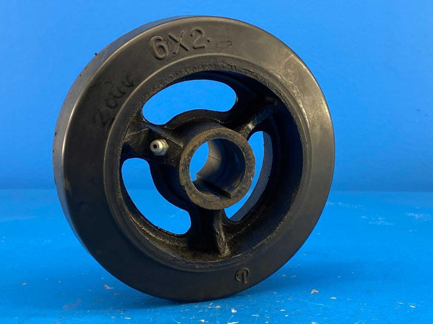 Colson 6" x 2" Rubber on Cast Iron Caster Wheel with Grease Fitting