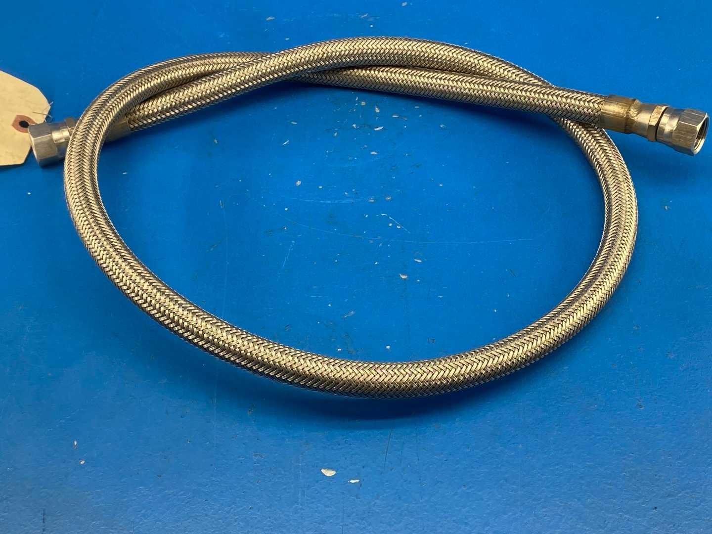 Flexline JIC-08 304 Stainless Steel Braided Hose Assembly 51", 37 Degree Female Swivel Ends (3/4-16 Thread)
