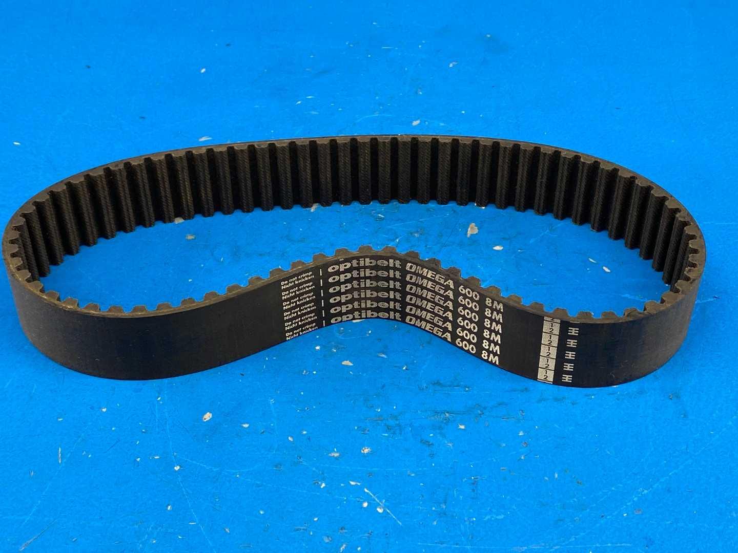 Optibelt 600-8M-50 Omega Synchronous Timing Belt 23.62" Pitch Length x 0.31" Tooth Pitch x 1.97" W (600mm x 8mm x 50mm)