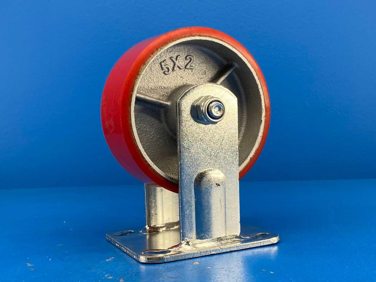 5" x 2" Heavy Duty Rigid Caster w/ Polyurethane Wheel