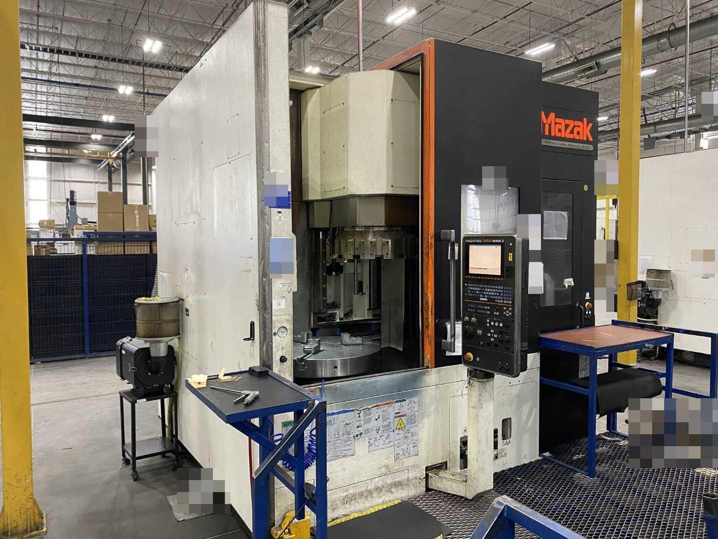 Mazak Megaturn Nexus 900 CNC Vertical Turning Center Mazatrol Matrix Nexus, 10,975 Hours, 2013, 36" Chuck, 39.37" Swing, 36.22" Turn Dia, 31.50" Turn Height, 12-Station Turret