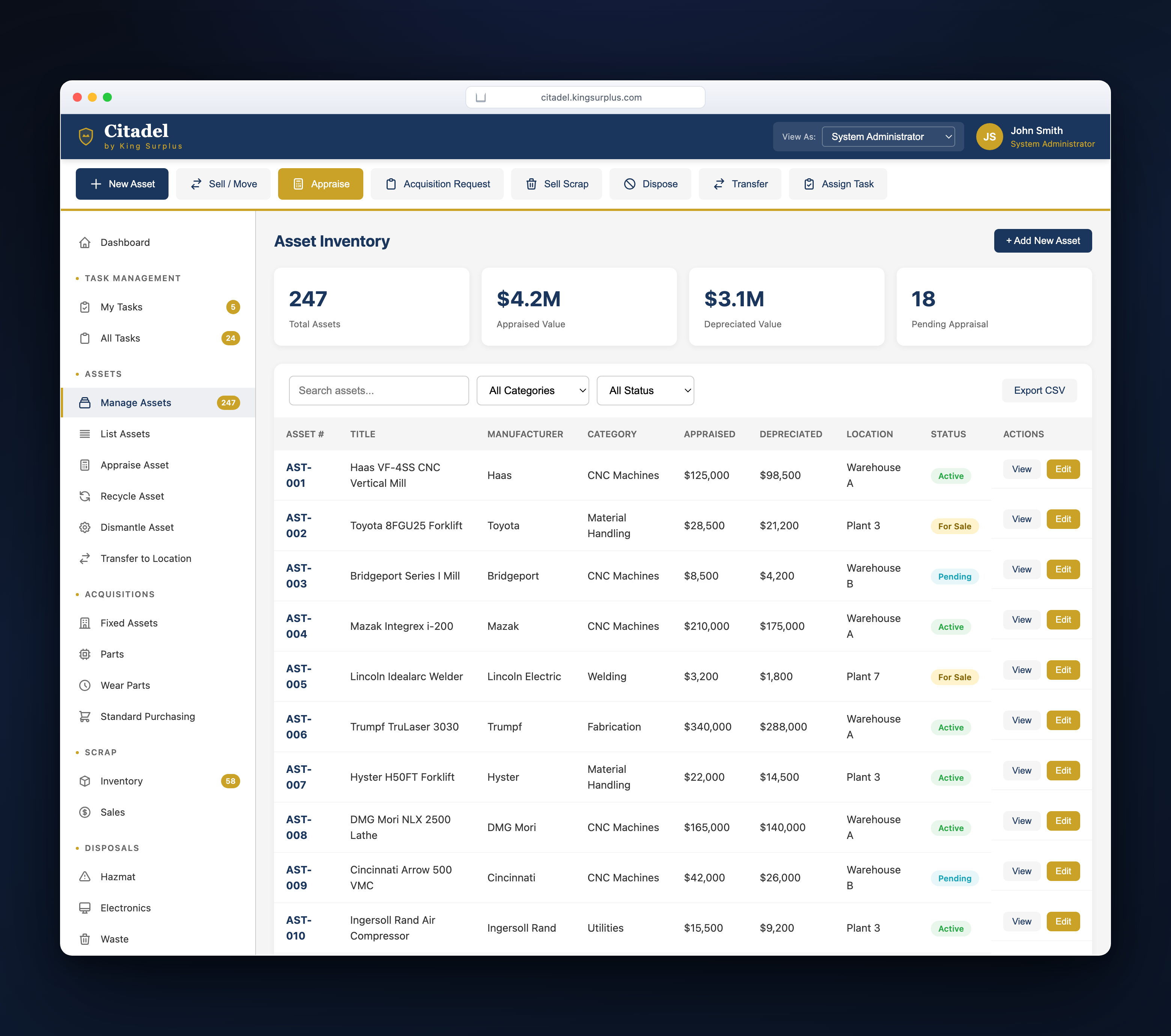 Manage Assets