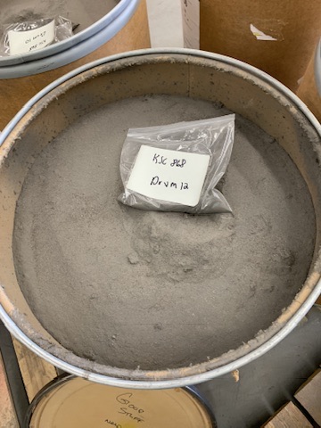 Powdered grindings, drummed & tracked