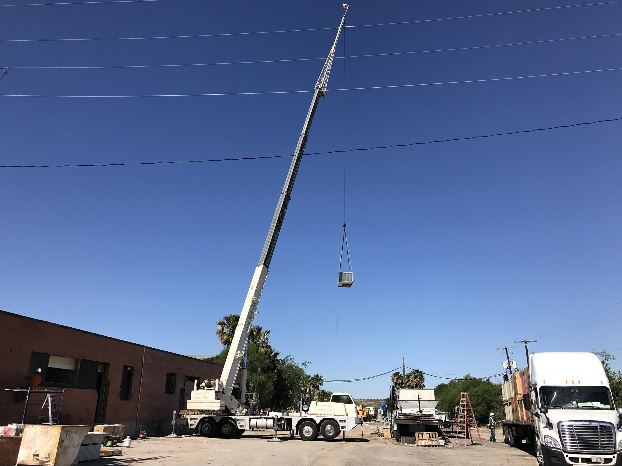 Crane rigging, rooftop HVAC removal